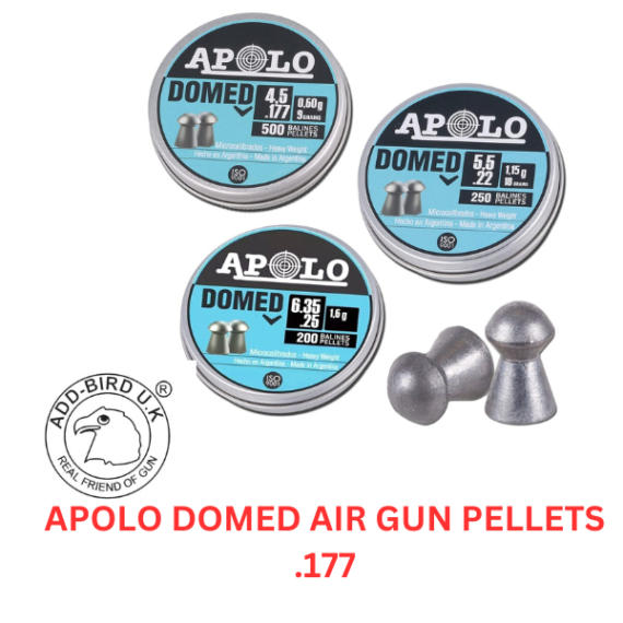 APOLO DOMED .177 caliber air gun pellets for superior accuracy and long-range performance