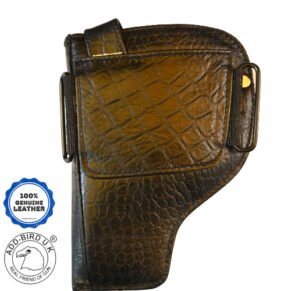 Black revolver holster cover designed for secure, comfortable carry and protection of your firearm.